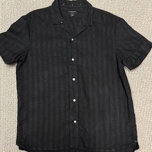 Banana Republic Black Linen Button Down Shirt, Size Large
